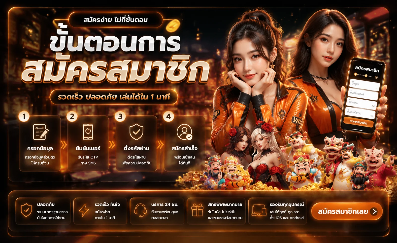 ขั้นตอนสมัคร RCA669 ผ่านมือถือด้วยเบอร์และบัญชีธนาคาร